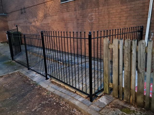 Ball top railings installed with a corner post in Nottingham