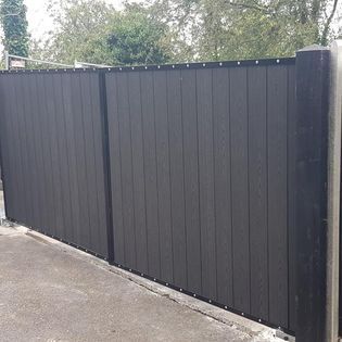 Nottingham Fencing dark grey composite driveway gates
