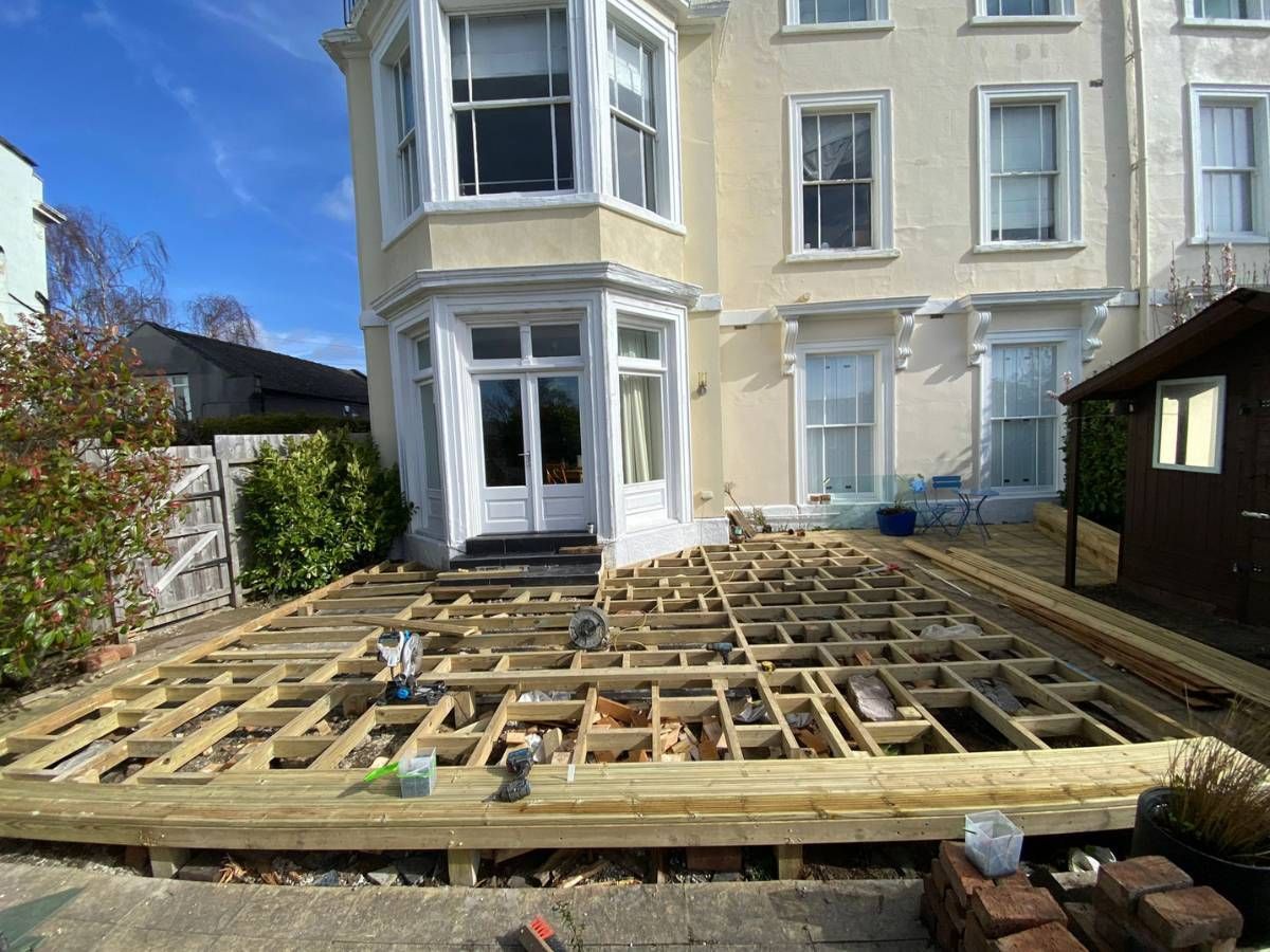 Nottingham Fencing installation of the decking frame completed