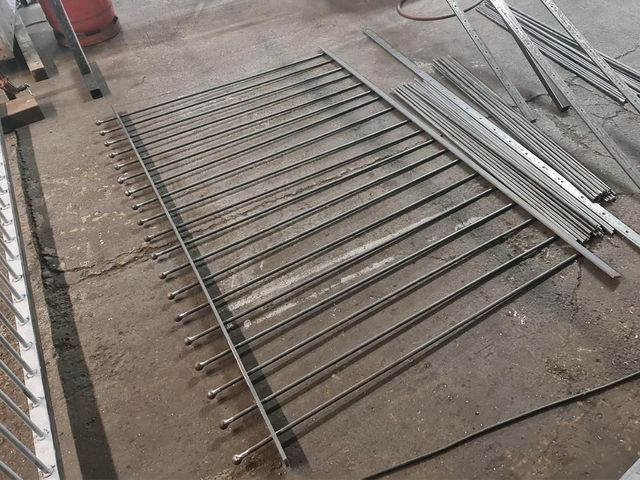 Ball top rails being welded together in the workshop