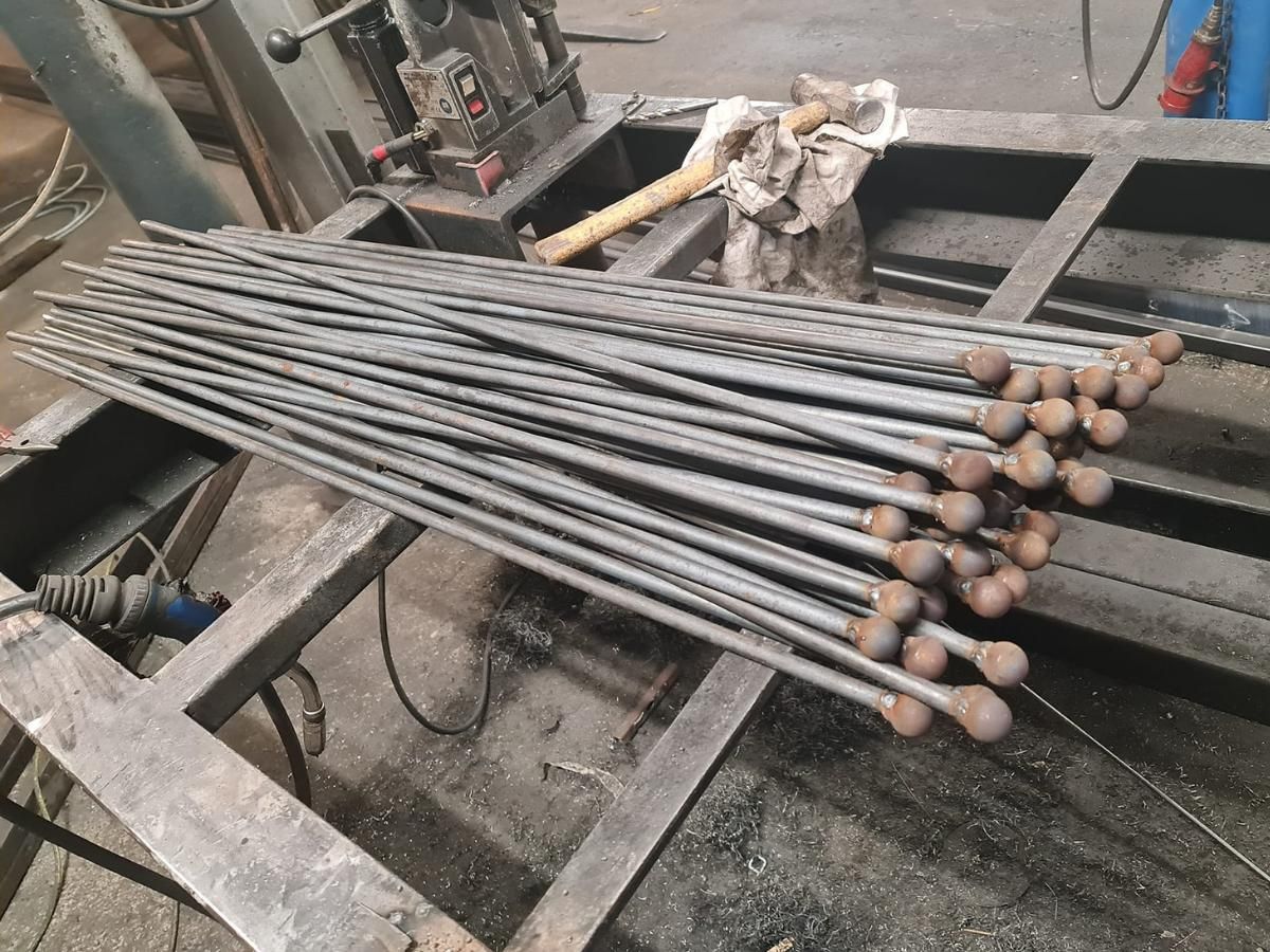 Nottingham Fencing ball top railings being made