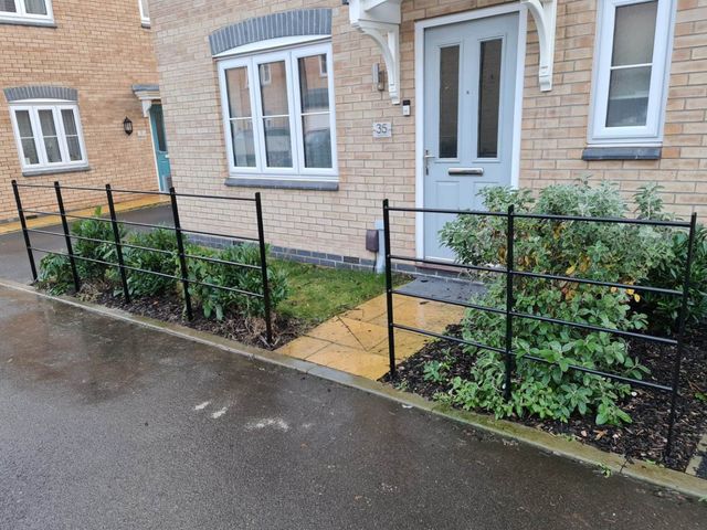 Front garden wrought iron railings in Nottingham