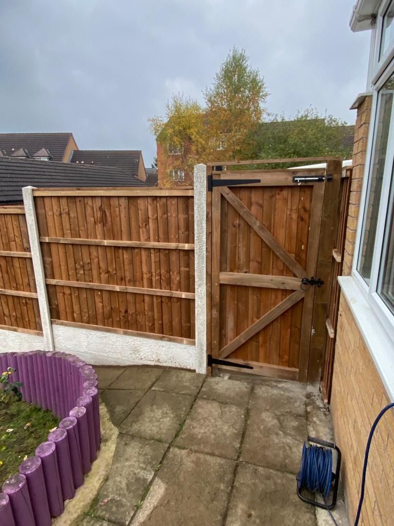 inside view of wooden gate at top of a slope in Nottingham