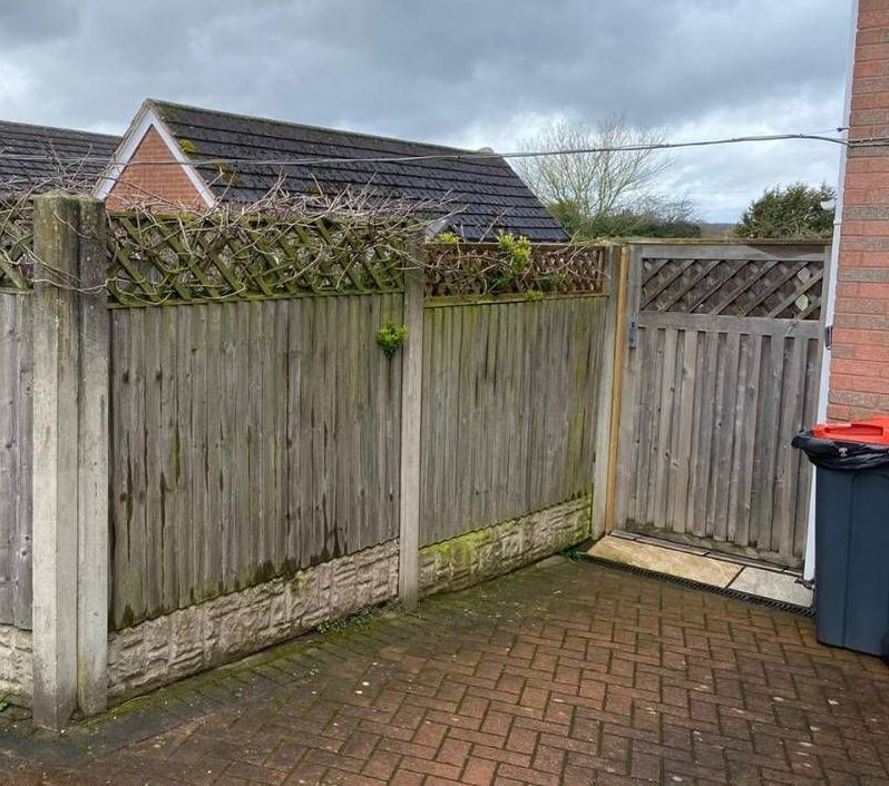 before composite fencing and gate are installed