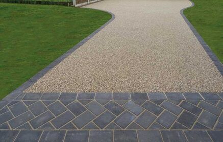 Buff resin driveway in Newark