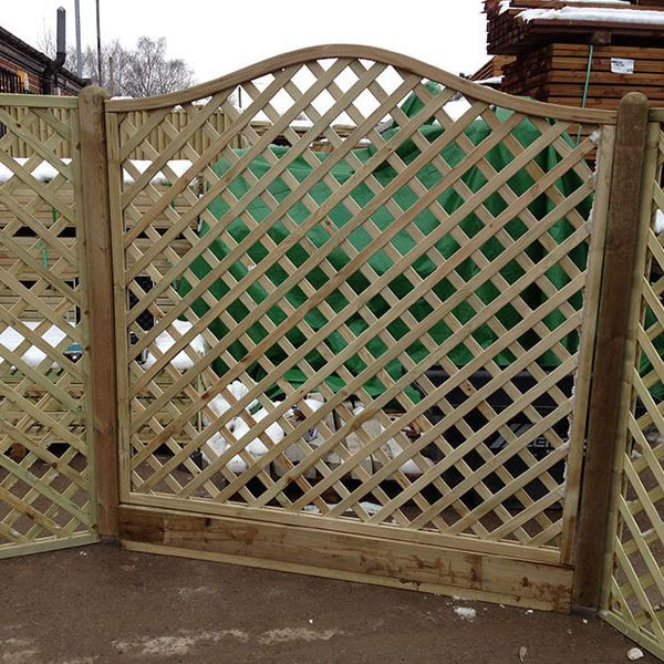 Nottingham Fencing arched slatted trellis fence panel