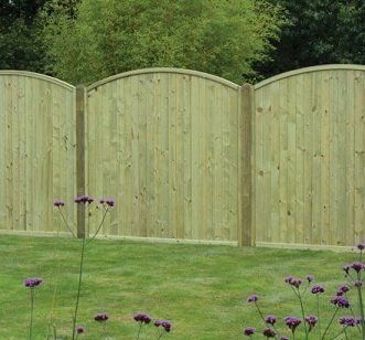 Tongue & Groove round top wooden fence panel