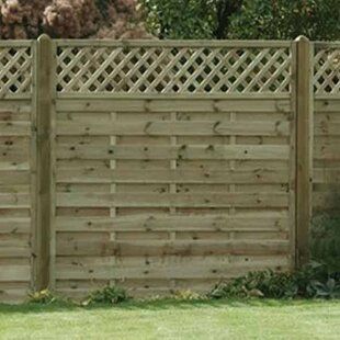 Hit & Miss Fence garden wooden panel with lattice top