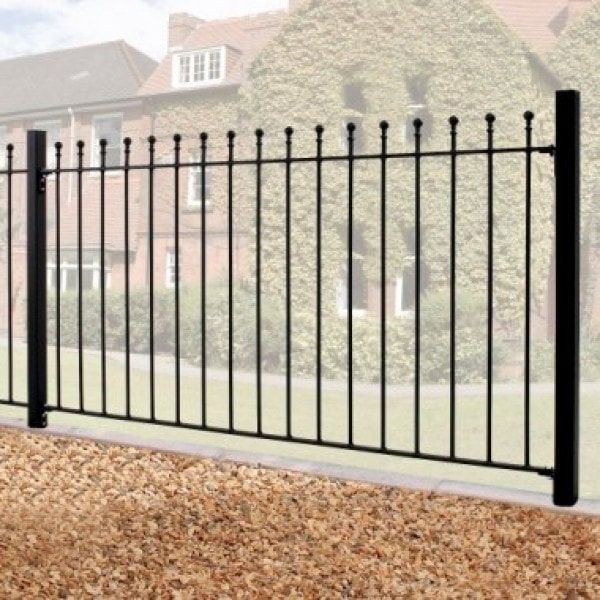 nottingham fencing metal round top railing garden fence