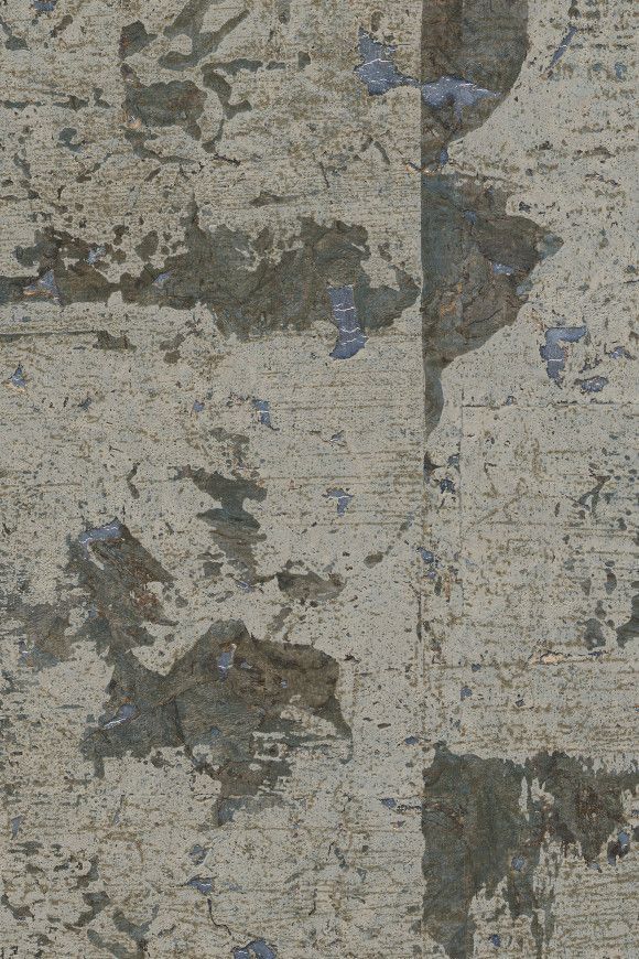 Textured concrete wall with areas of peeled paint in neutral tones.