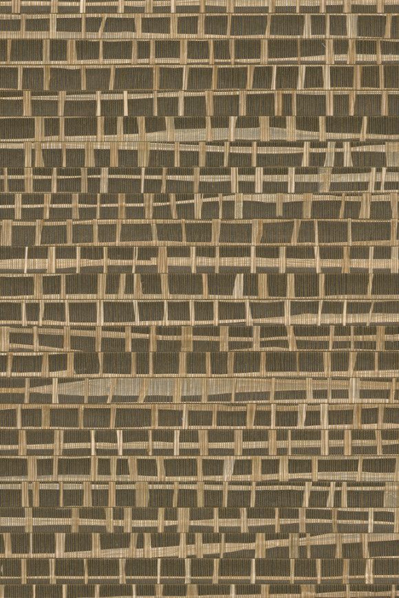 Abstract pattern of interlocking rectangles and lines in shades of tan and brown.