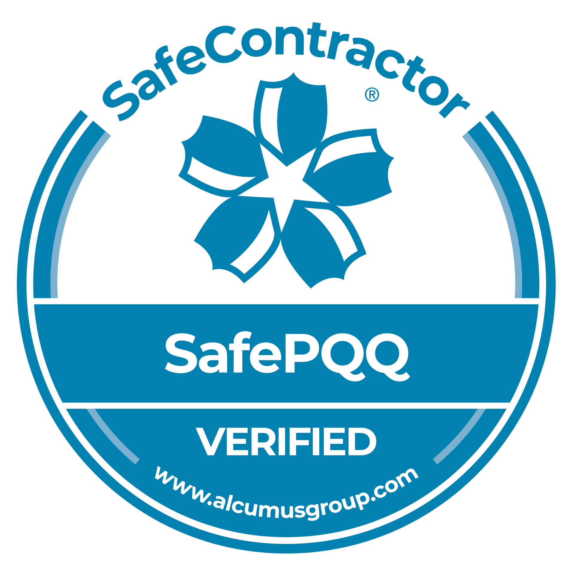 SafeContractor SafePQQ Verified logo: blue and white circular badge.