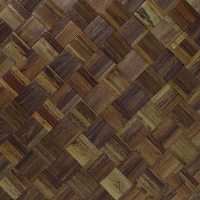 Woven sustainable panels tile pattern in shades of brown and tan.