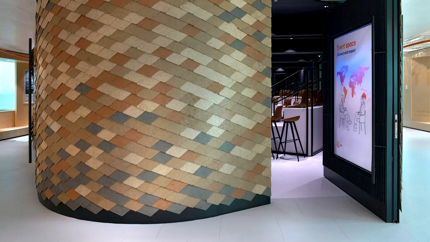 Rezign veneer sustainable, eco-friendly office wall