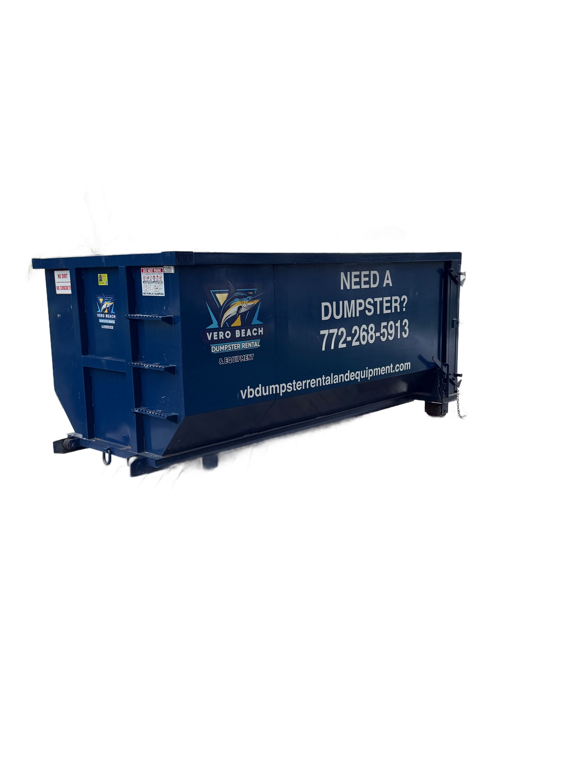 Blue 20 Yard dumpster