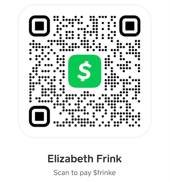 A qr code that says elizabeth frink on it