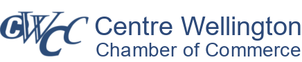 Logo of Centre Wellington Chamber of Commerce. Blue 