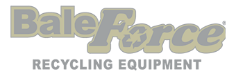 A bale force recycling equipment logo on a white background