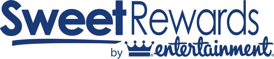 A blue logo for sweet rewards by entertainment