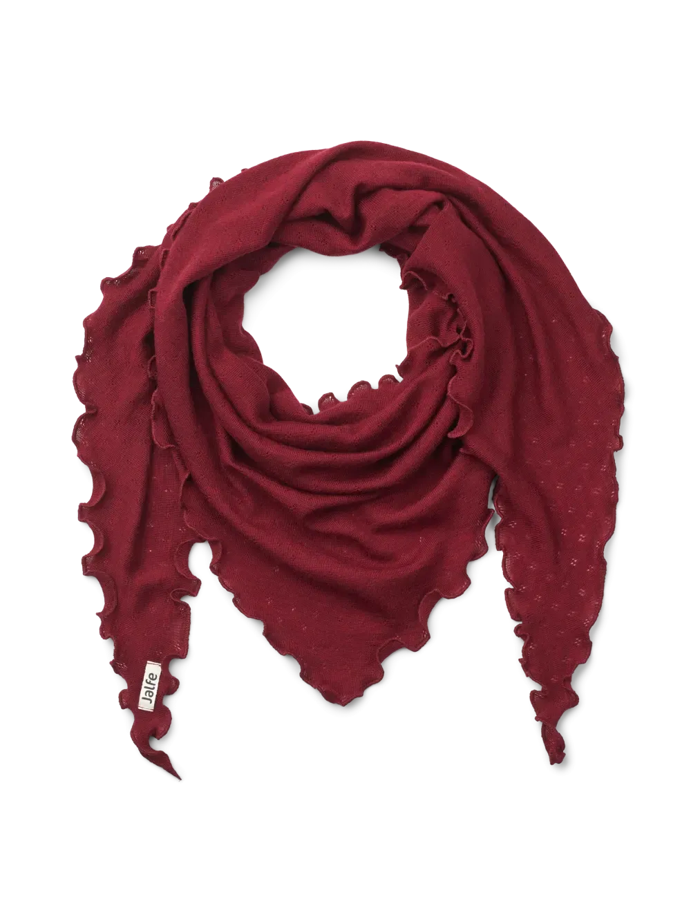 Triangle scarf merino wool dark red melange