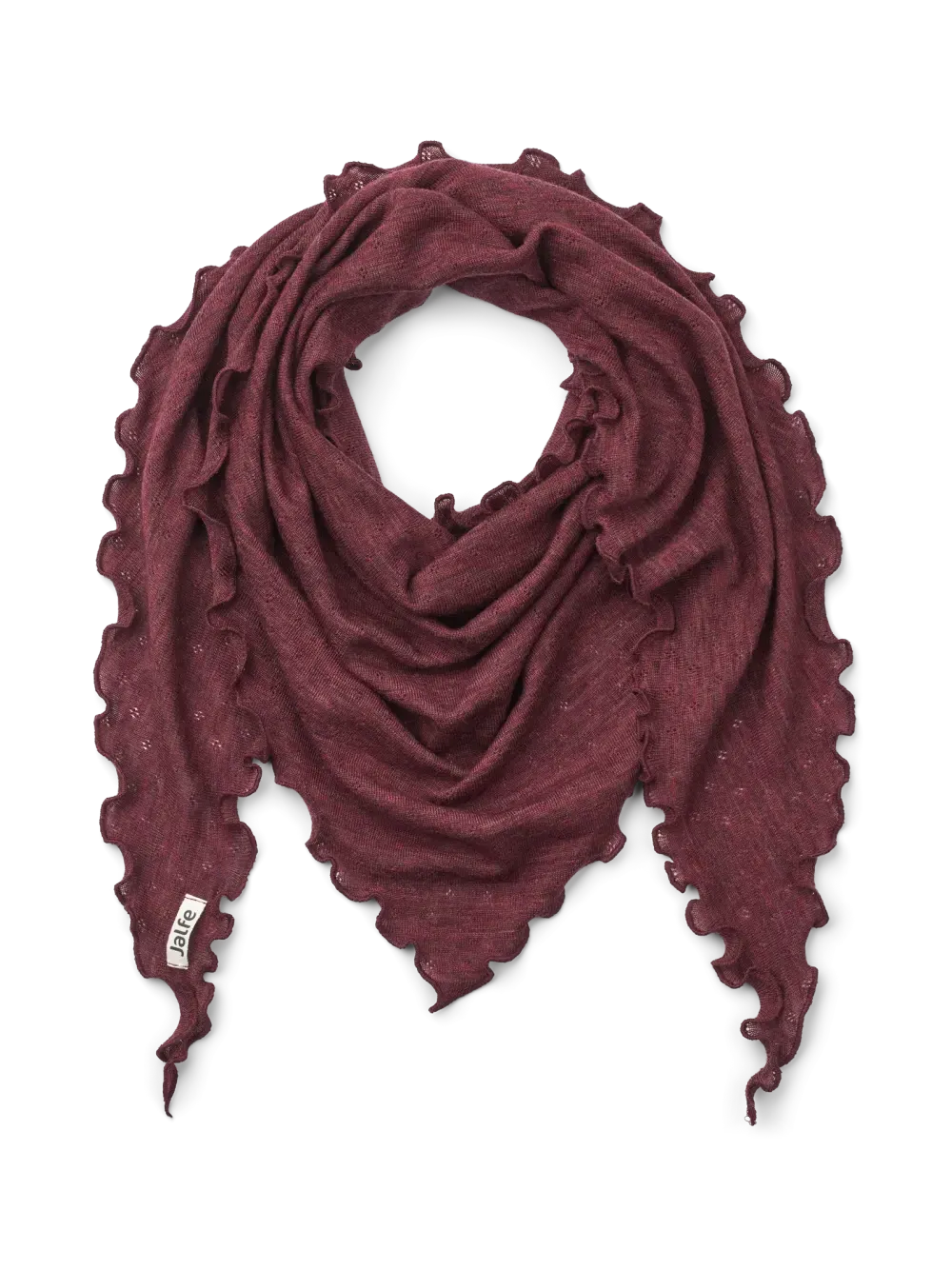 Triangle scarf merino wool plum melange Jalfe