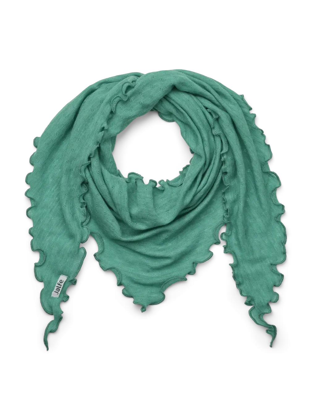 Triangle scarf merino wool emerald melange Jalfe