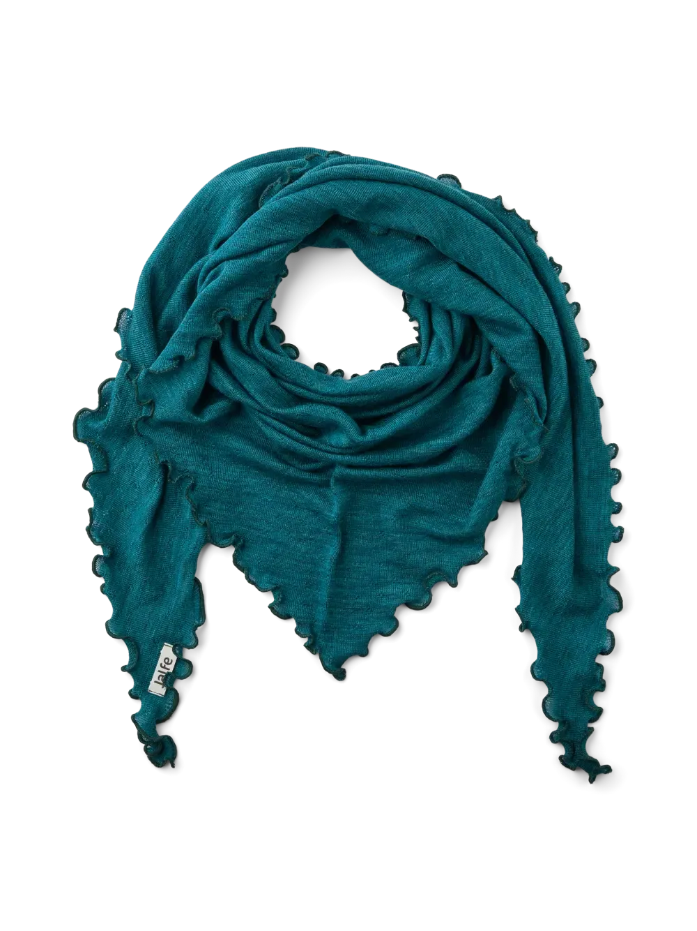 Triangle scarf merino wool turquoise melange Jalfe