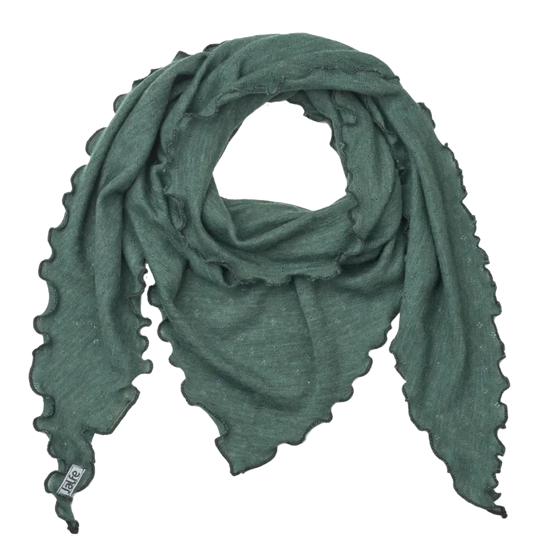 Triangle scarf merino wool dusty green melange Jalfe