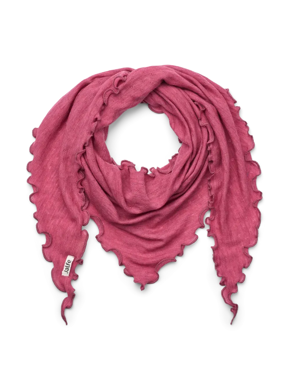Triangle scarf merino wool pink grape melange Jalfe