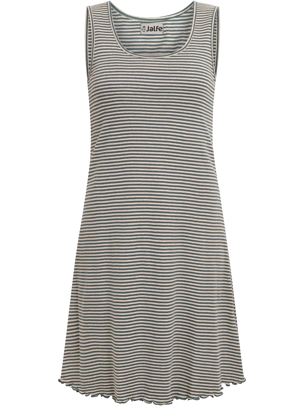 Summer dress cotton stripe green natural Jalfe
