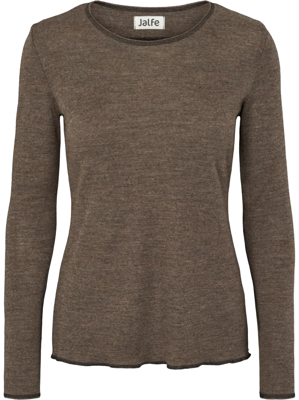 Shirt merino longsleeve plain wood melange Jalfe