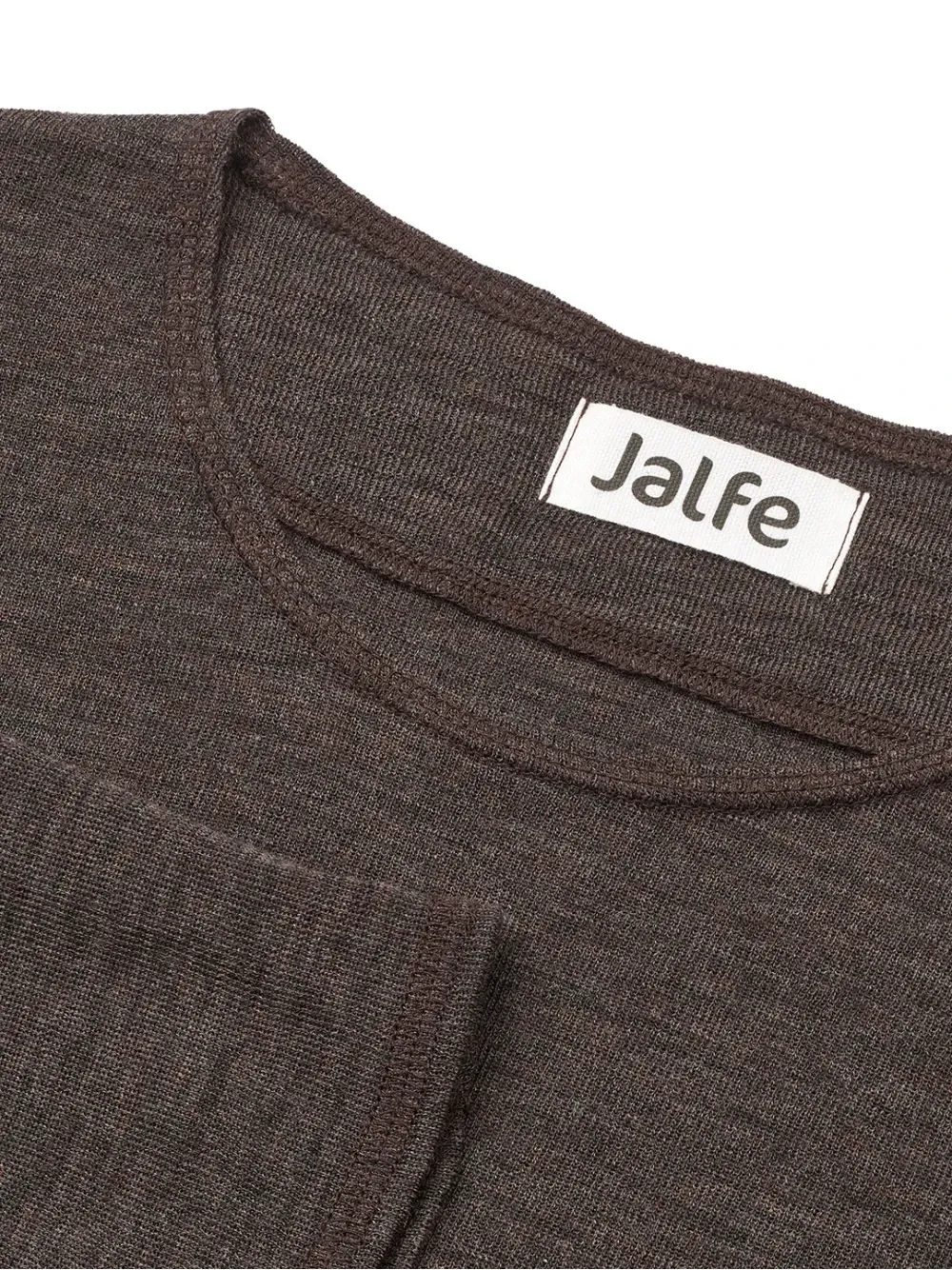 Merino long-sleeved shirt plain mocha melange Jalfe