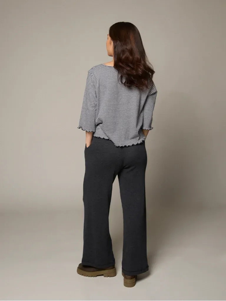 Merino rib trousers anthracite melange