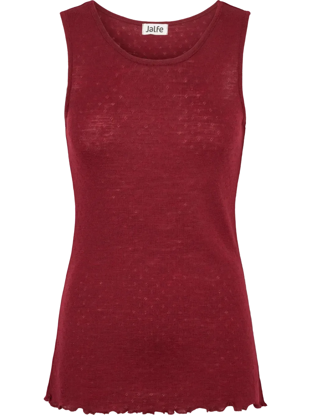 Top merino eyelet dark red melange Jalfe