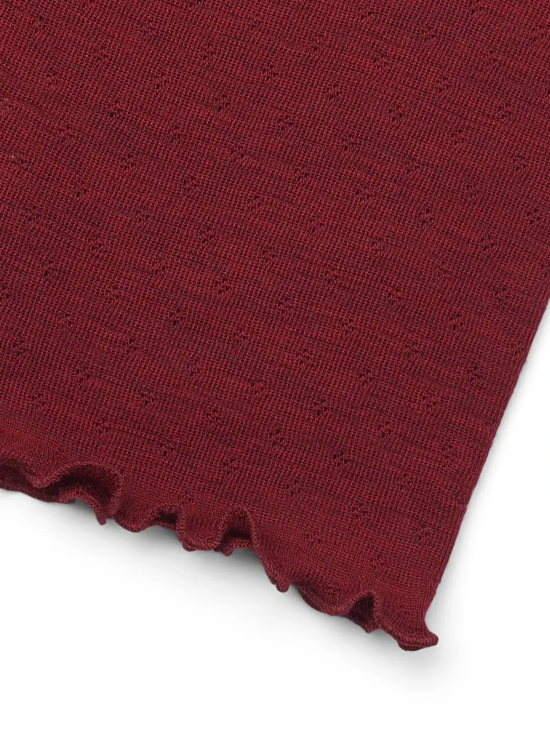 Top merino eyelet dark red melange Jalfe