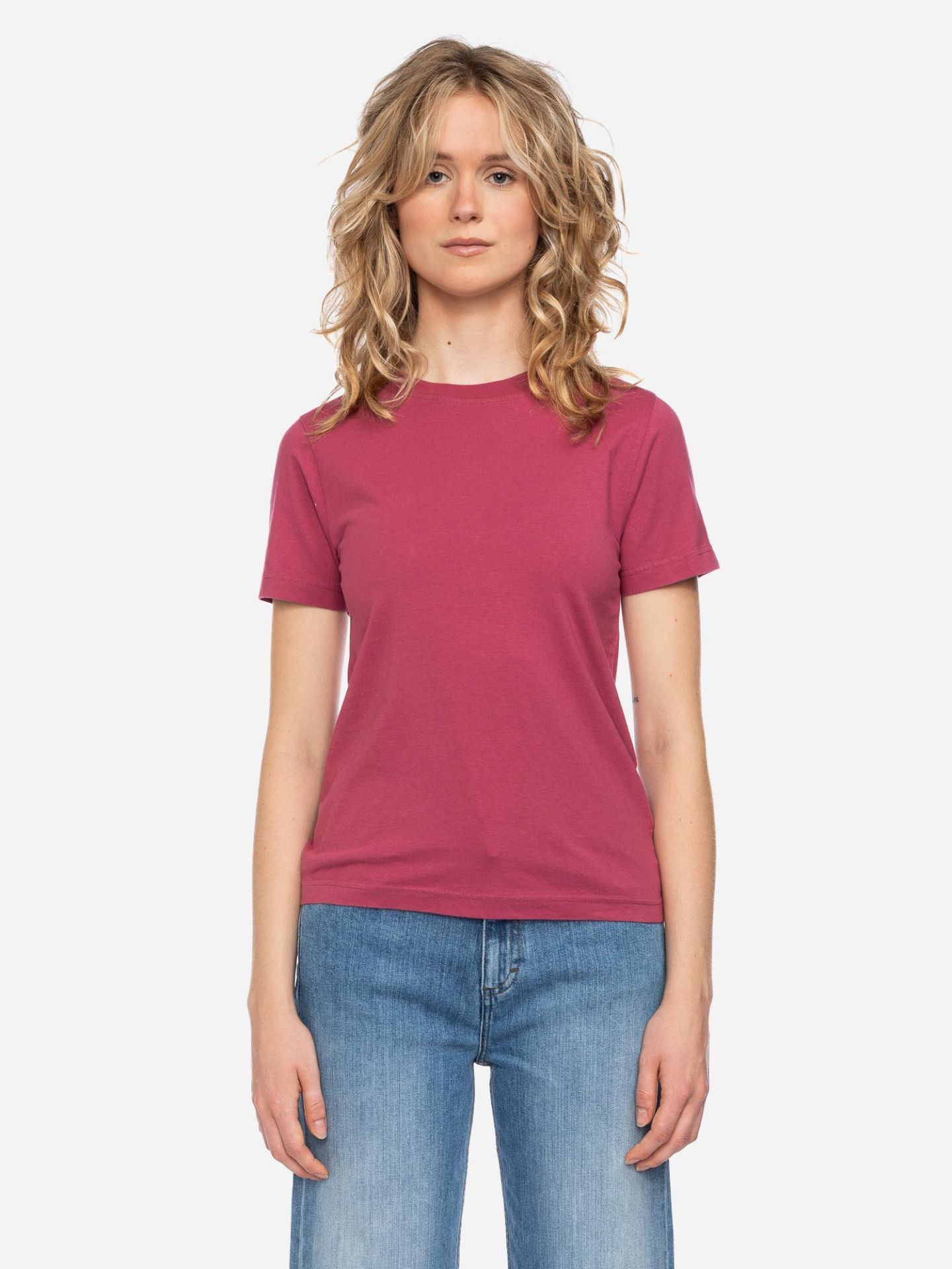unisex organic cotton raspberry T-shirt