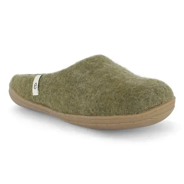 Egos open felt slipper with rubber sole