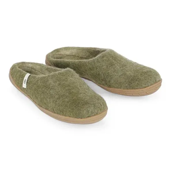 Egos open felt slipper with rubber sole