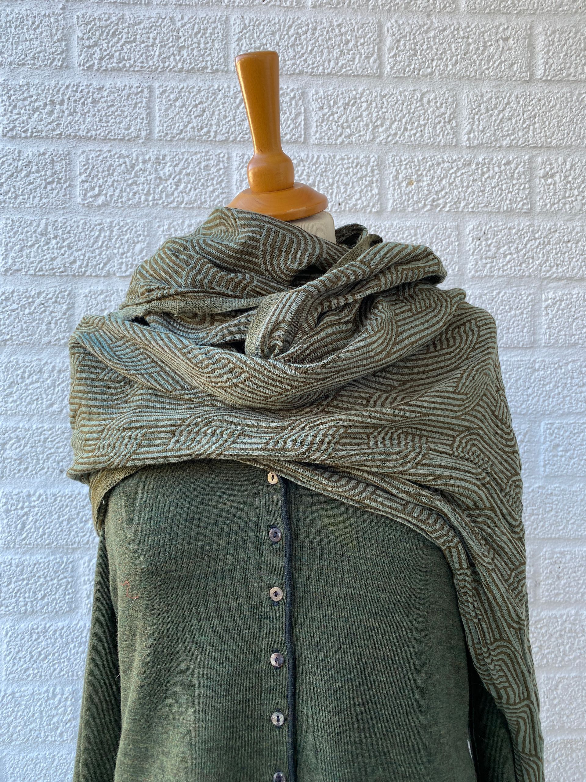 Chloe green cotton scarf