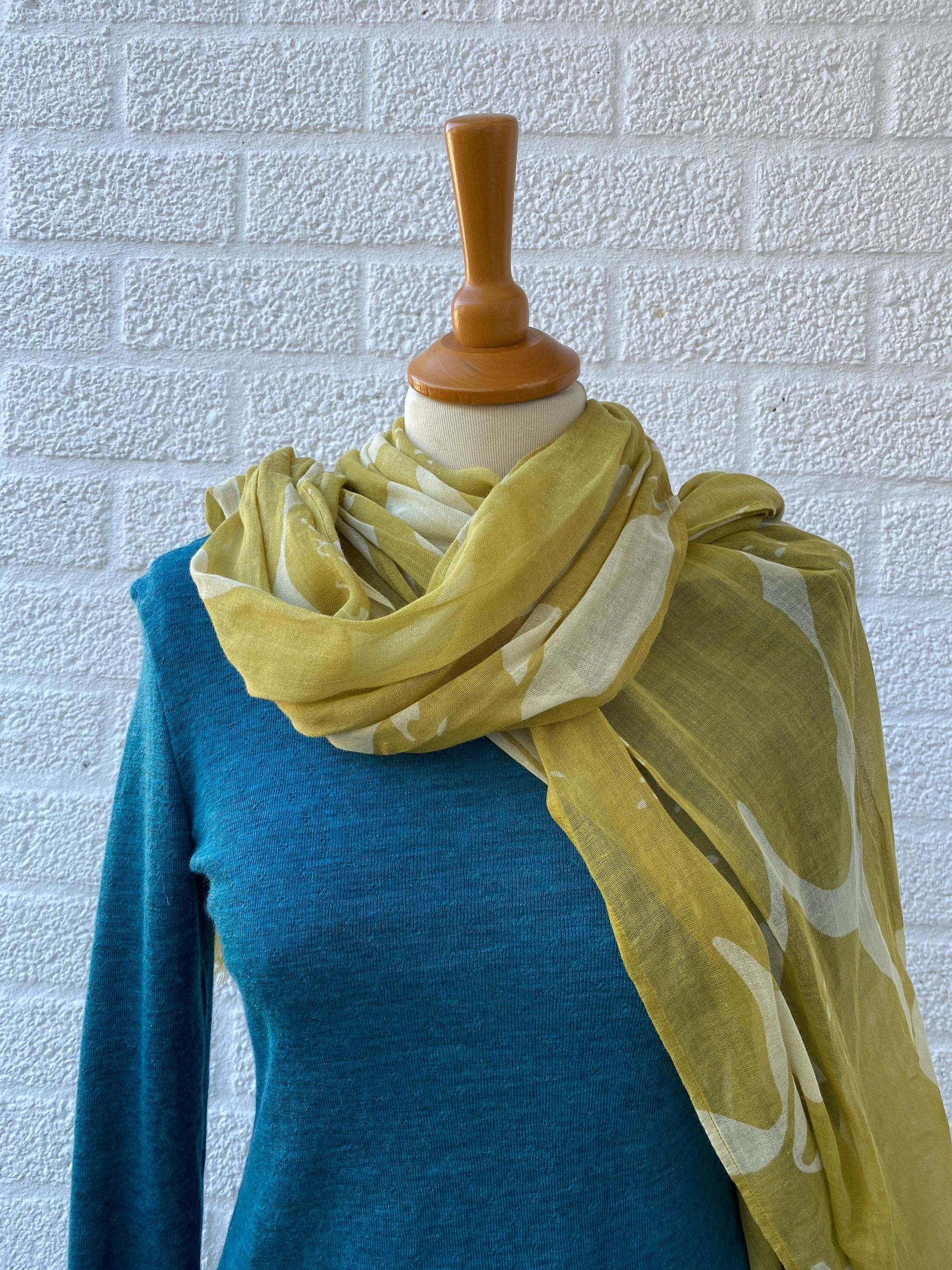 Fay cotton scarf ochre yellow