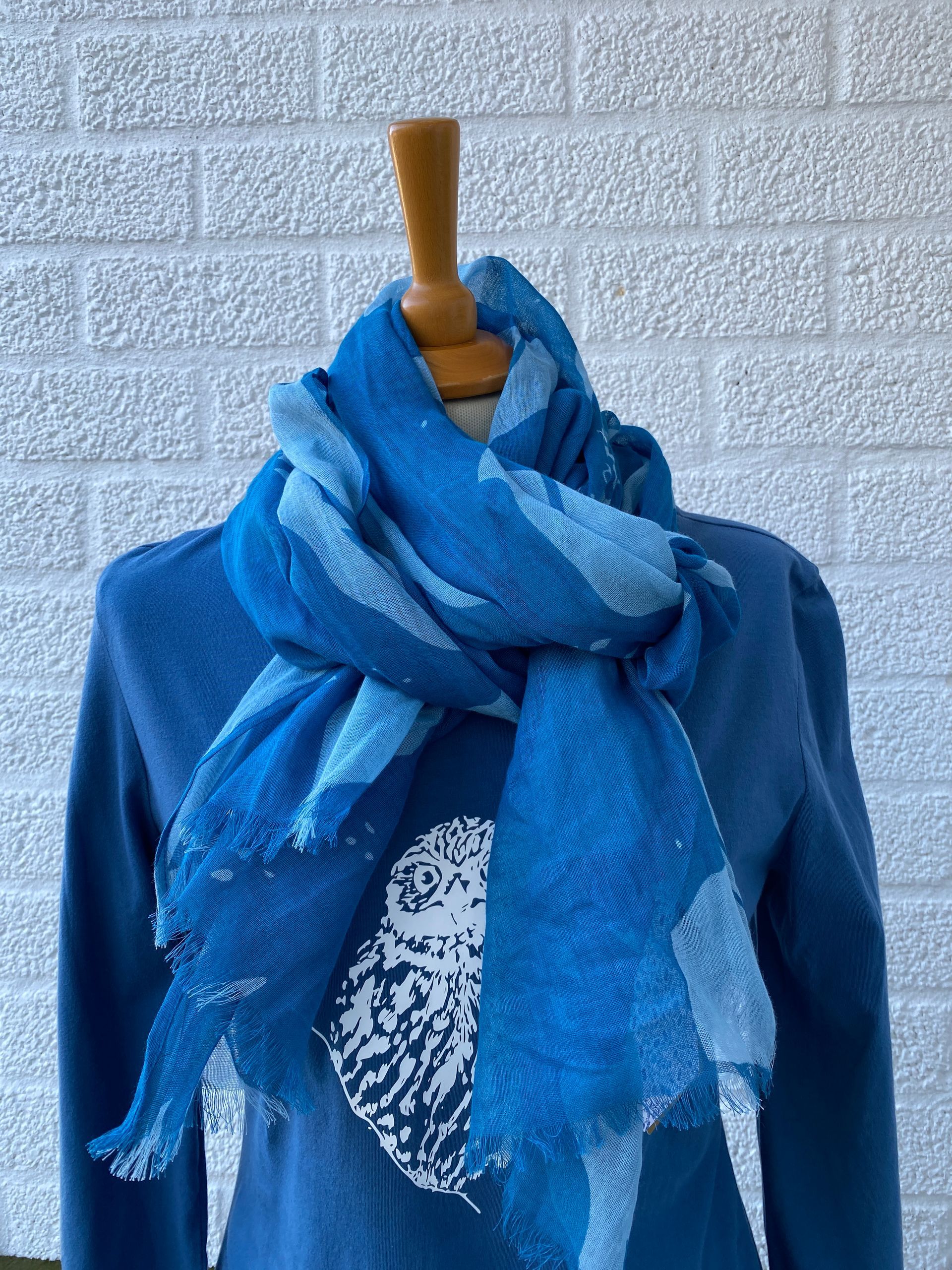 Fay cotton scarf bright blue