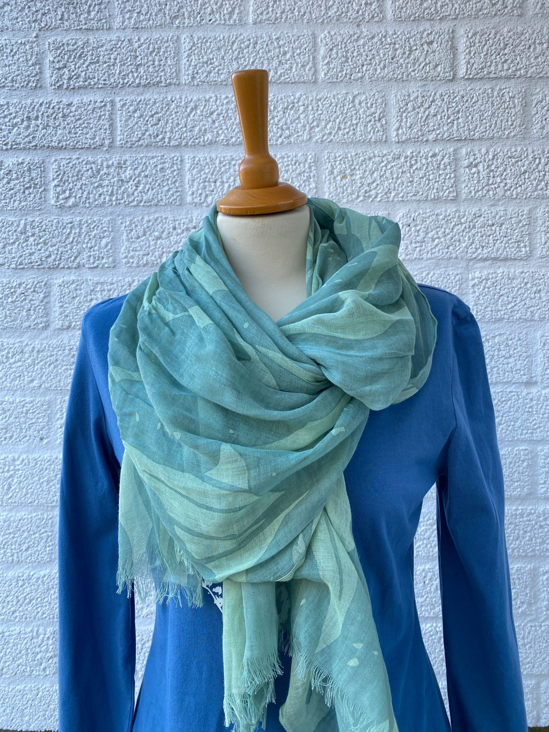 Fay cotton scarf, soft green