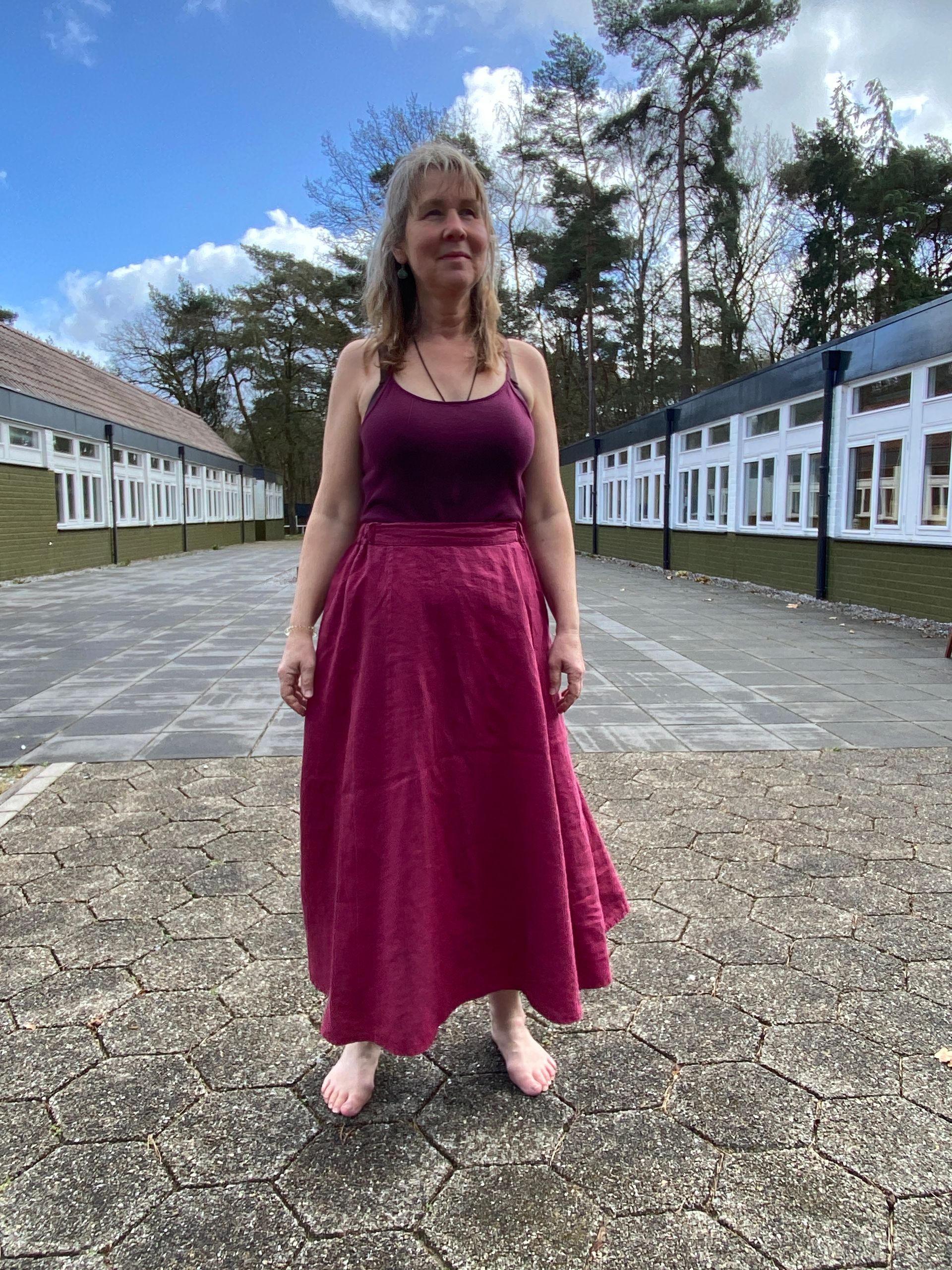 Lange linse rok plum