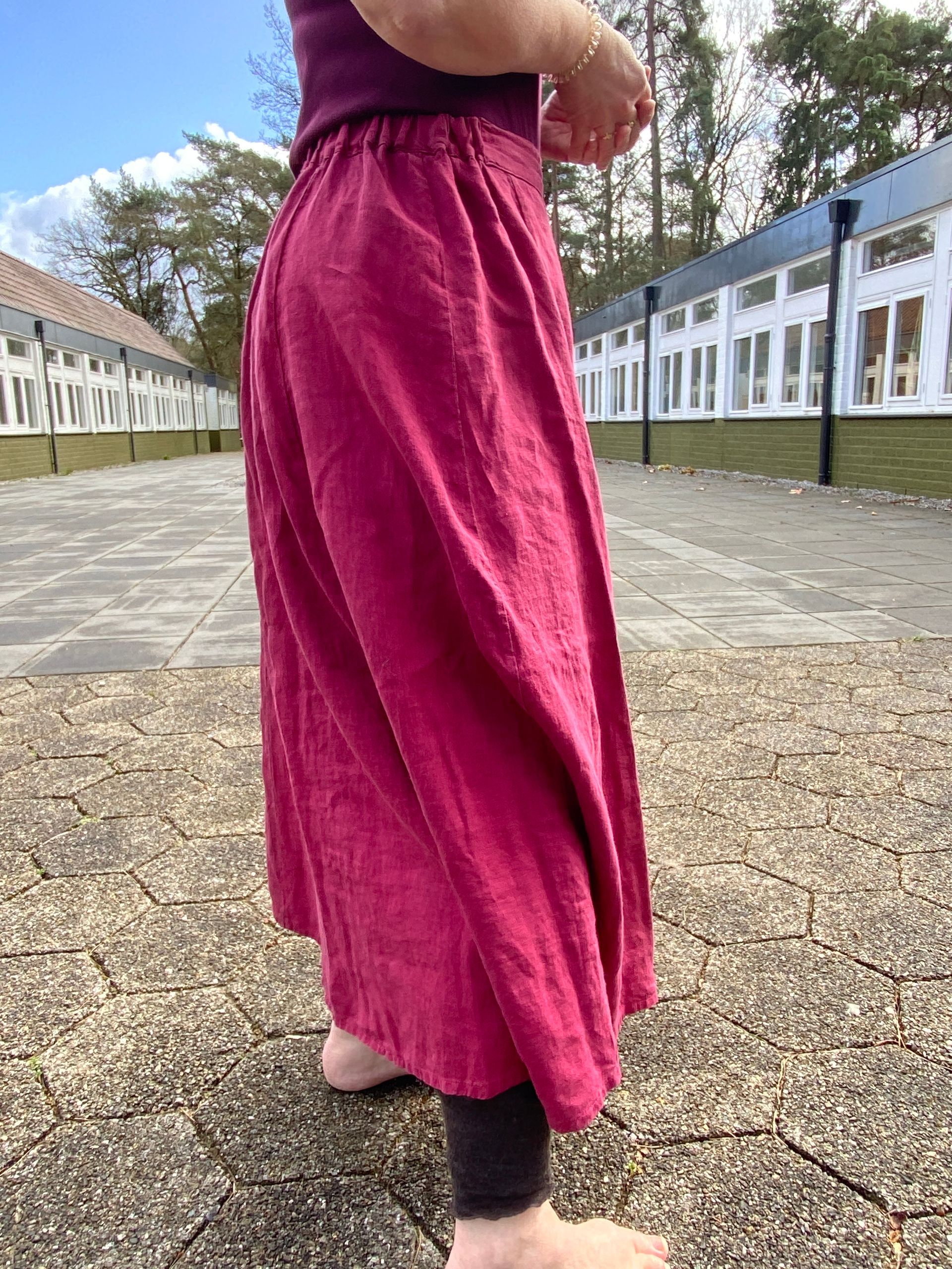 Lange linse rok plum