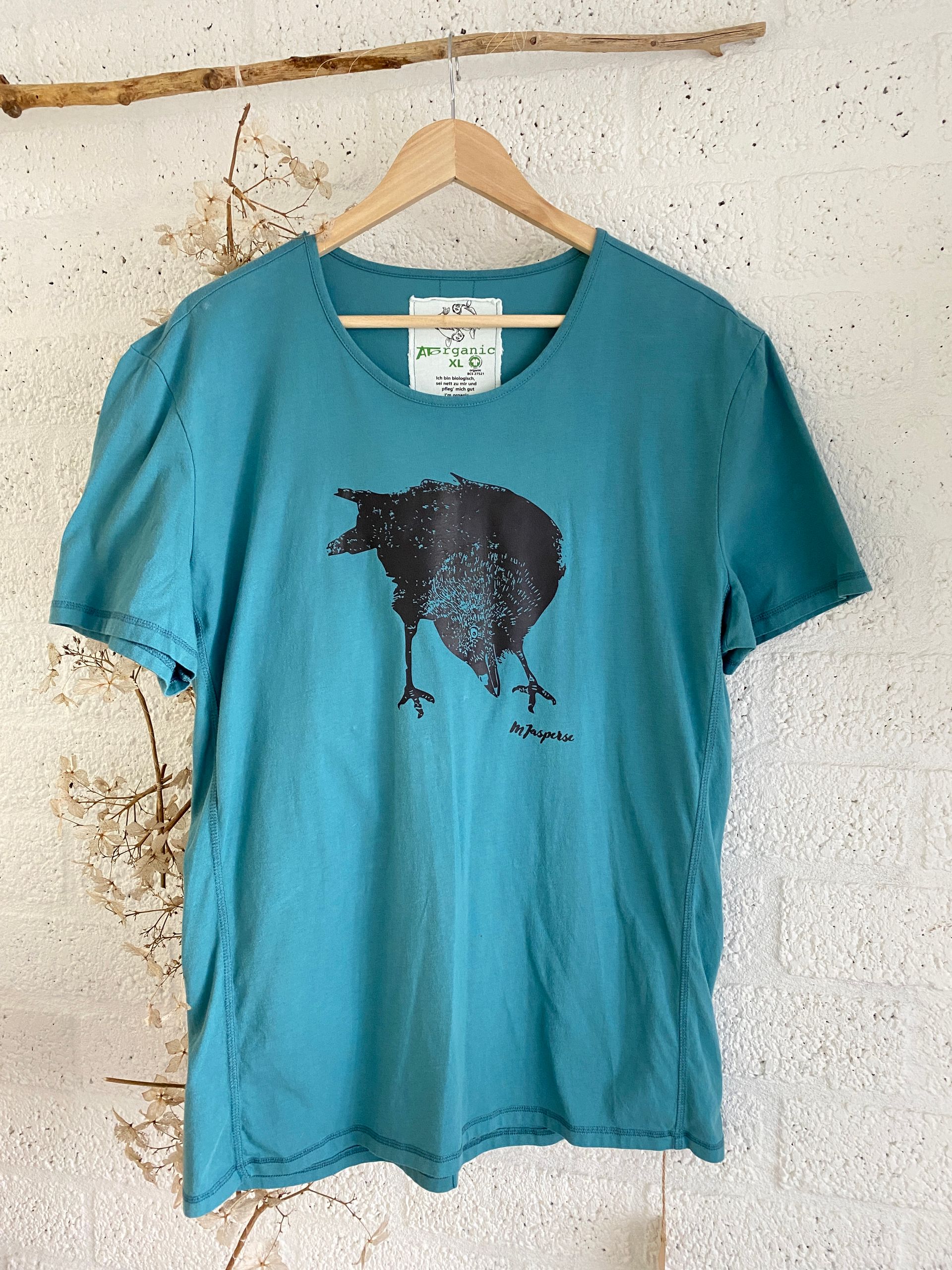 Art shirt 'kauwtje' XL Teal