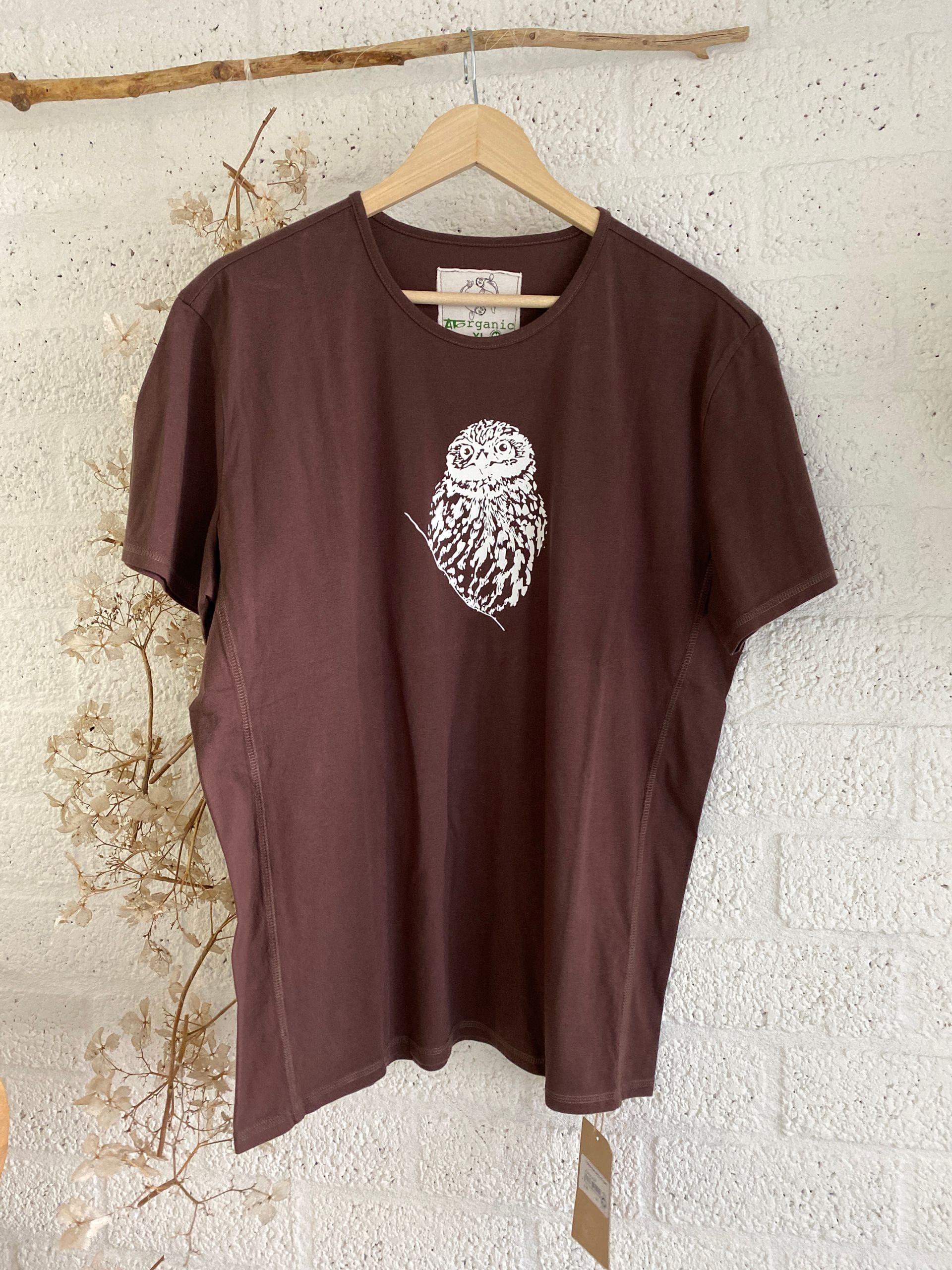 Art shirt Little Owl XL Coffee
