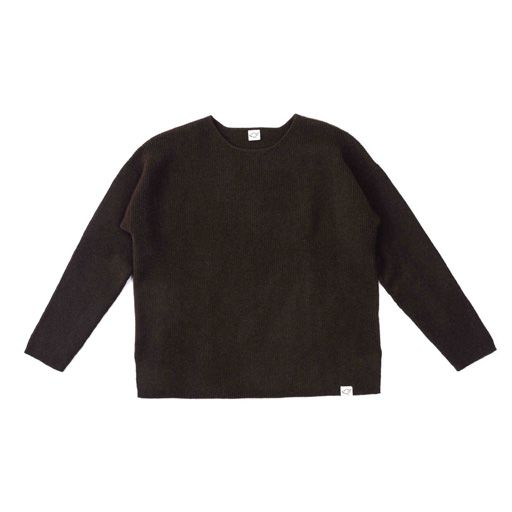 women's yak wool pullover loose-fit dark brown