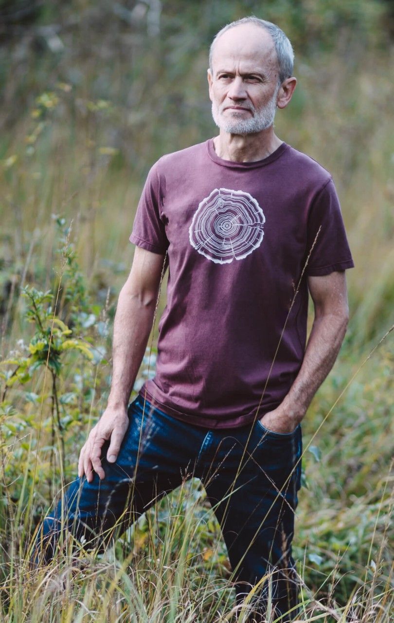 Art herenshirt 'Treeslice' rood stonewashed Life-Tree