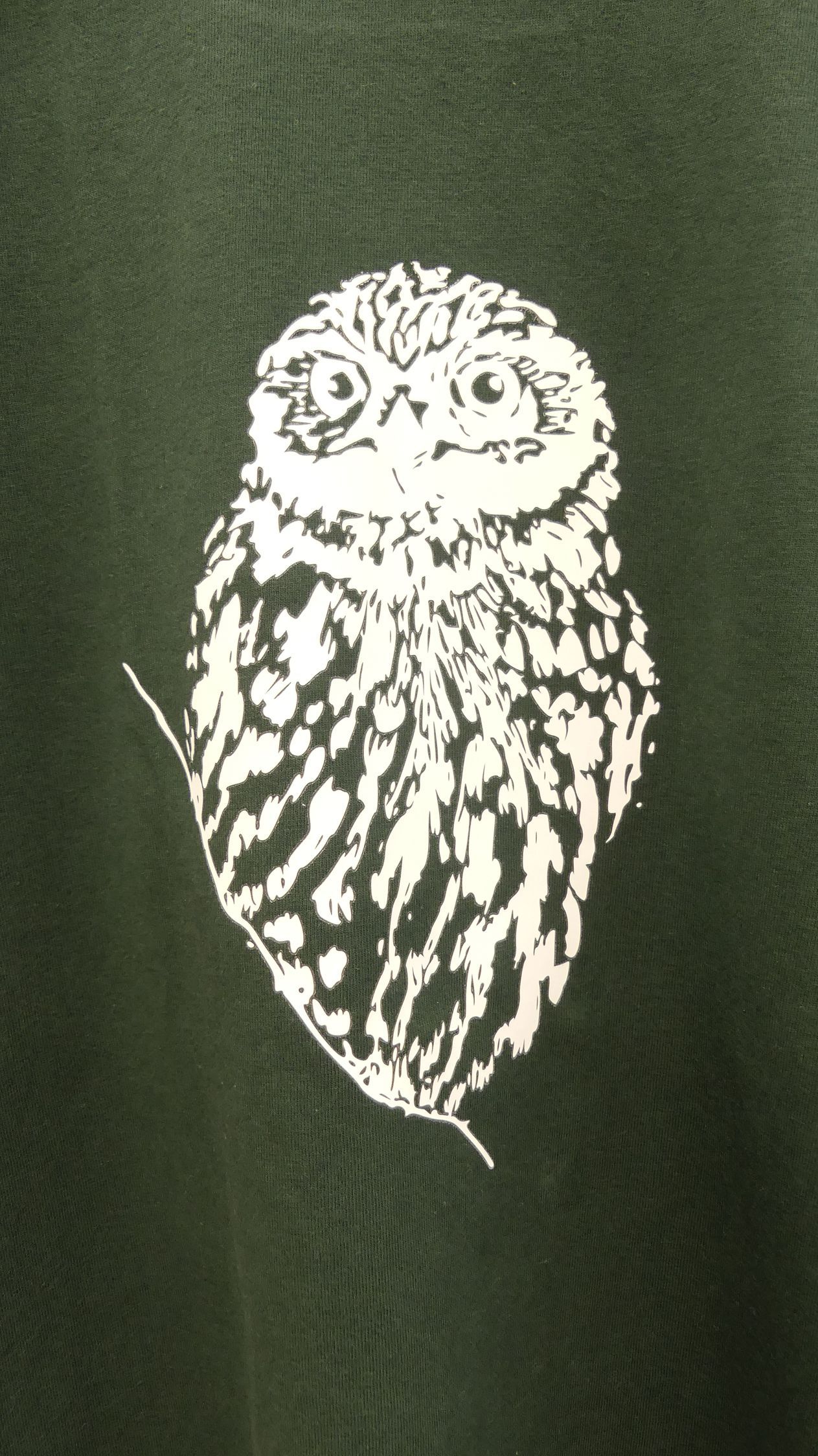 Art shirt 'Little Owl' dark green M long sleeve