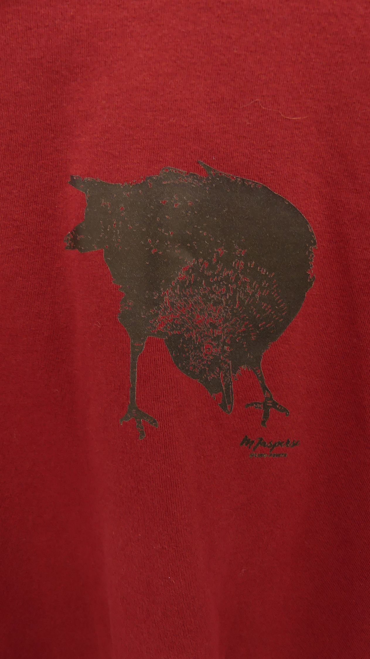Art shirt 'jackdaw' mini L burgundy long sleeve